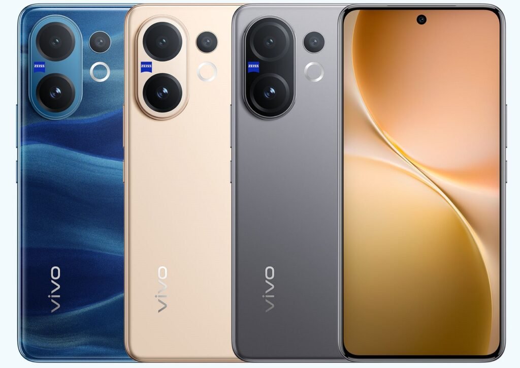 Vivo V60 - Mist Gray, Moonlit Blue, Auspicious Gold all colours image